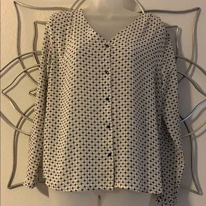 Navy and white blouse